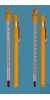 Taschenthermometer, Einfachtyp, in gelber Plastikhülse, Stabform, -10+110:1°C, weißbelegt, rote...